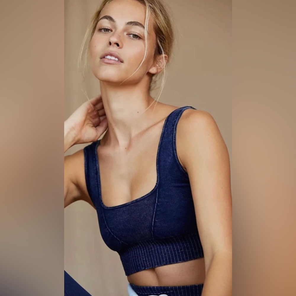NWOT Free People Textured Square Neck Bra